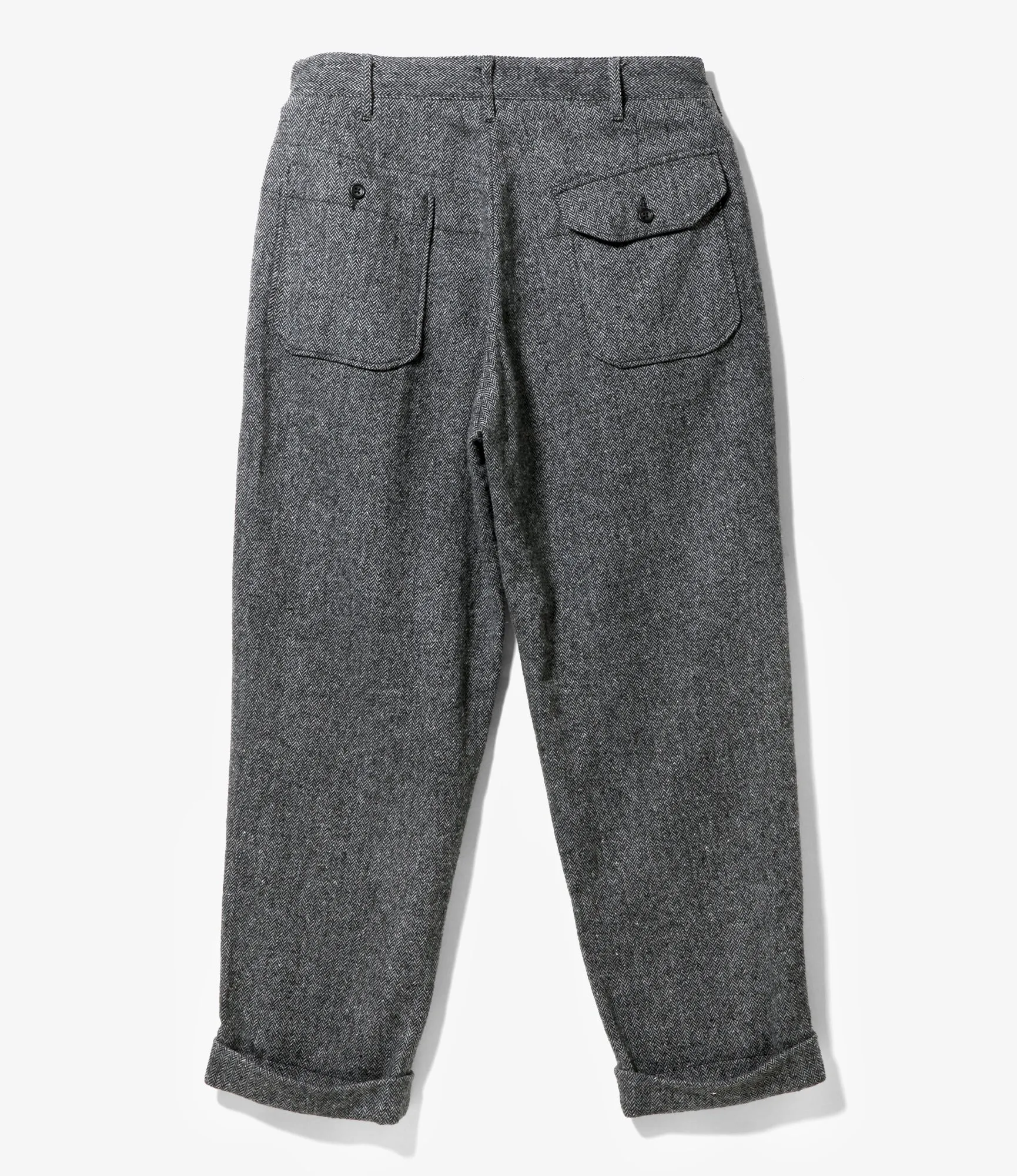 Carlyle Pant – Grey Herringbone Poly Wool