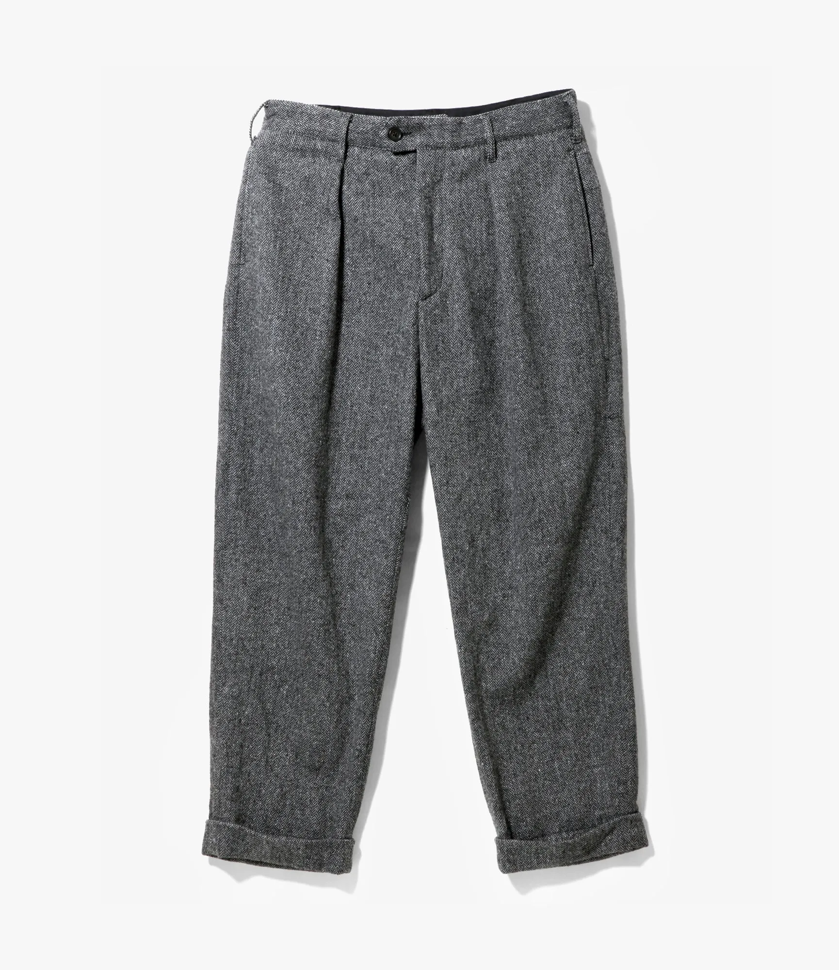 Carlyle Pant – Grey Herringbone Poly Wool