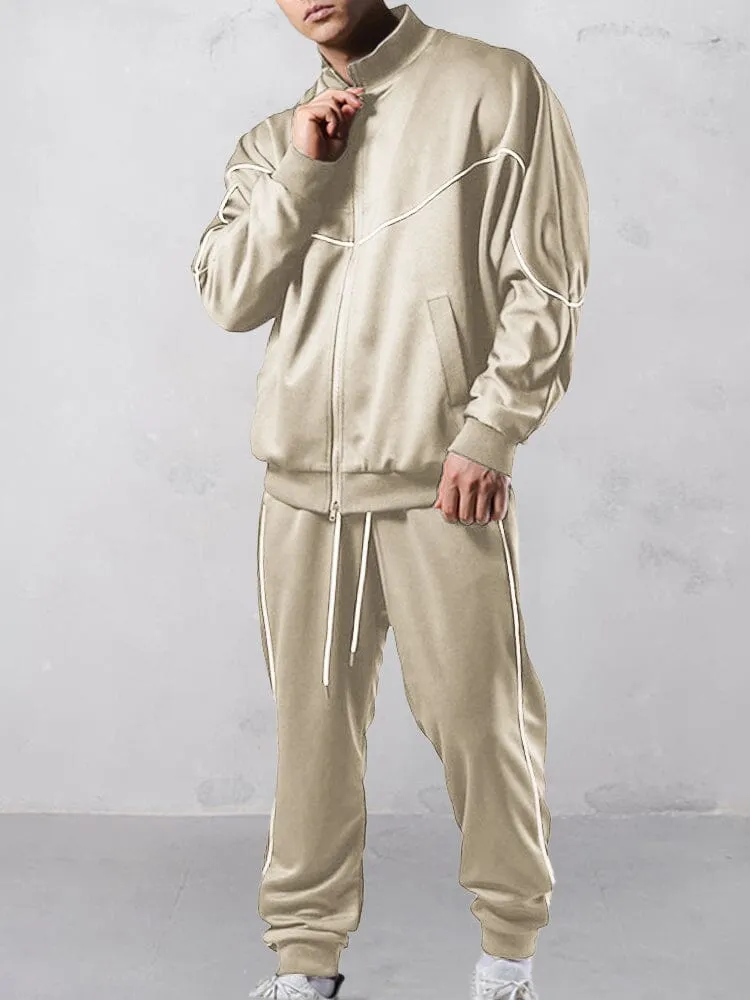 Casual Full Zip Tracksuit Set