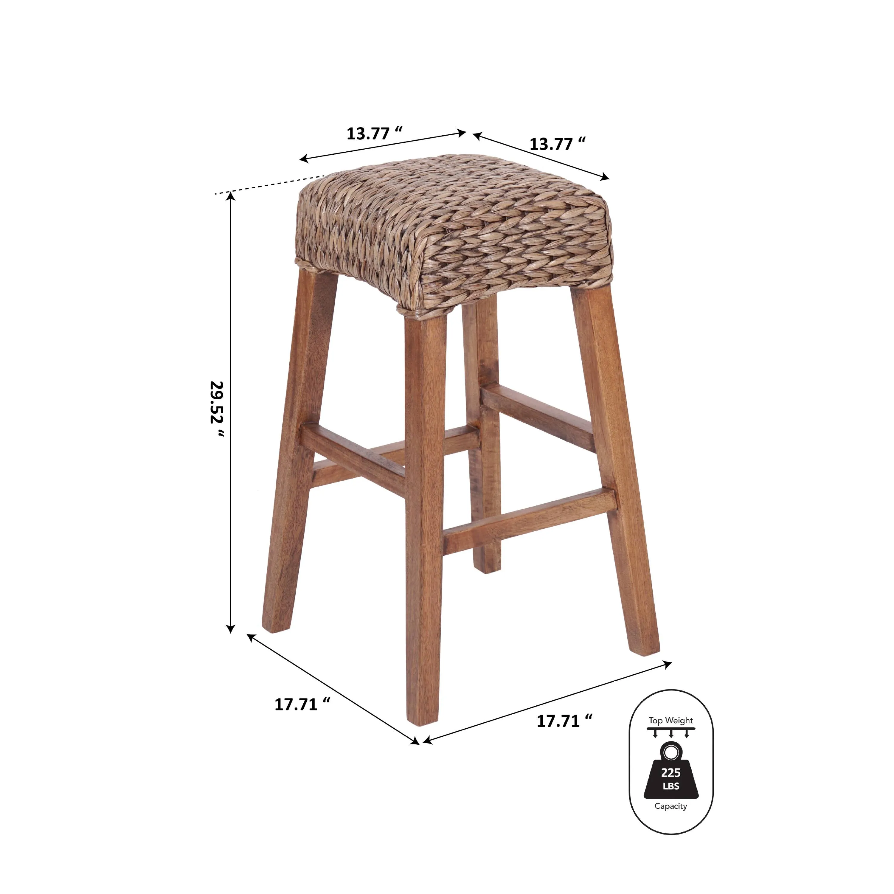 Cebu Bohemian Basics Rattan Backless Bar Stool