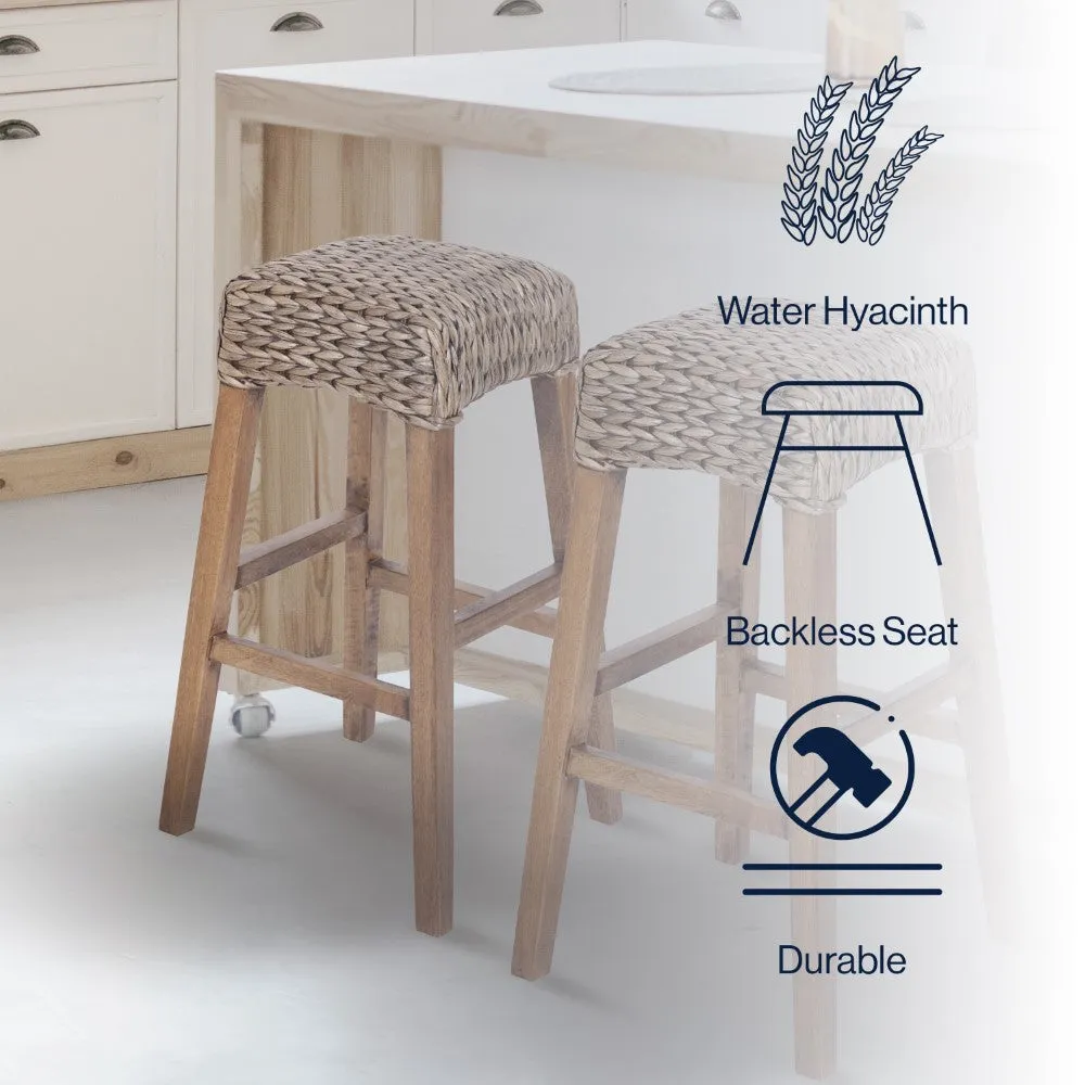 Cebu Bohemian Basics Rattan Backless Bar Stool