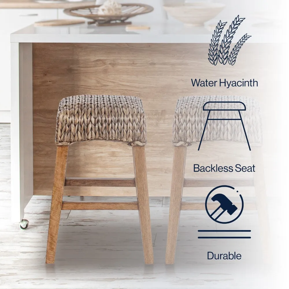 Cebu Bohemian Basics Rattan Backless Bar Stool