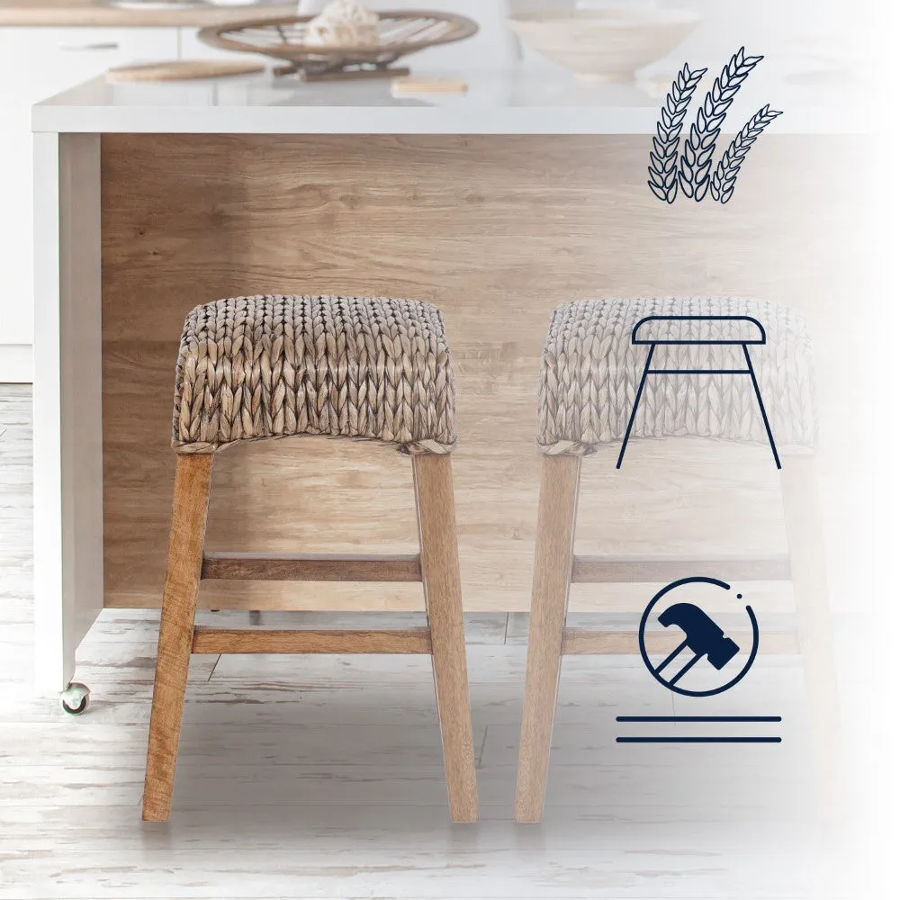 Cebu Bohemian Basics Rattan Backless Bar Stool