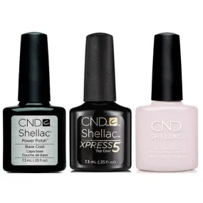 CND - Shellac Xpress5 Combo - Base, Top & Pointe Blanc (0.25 oz)