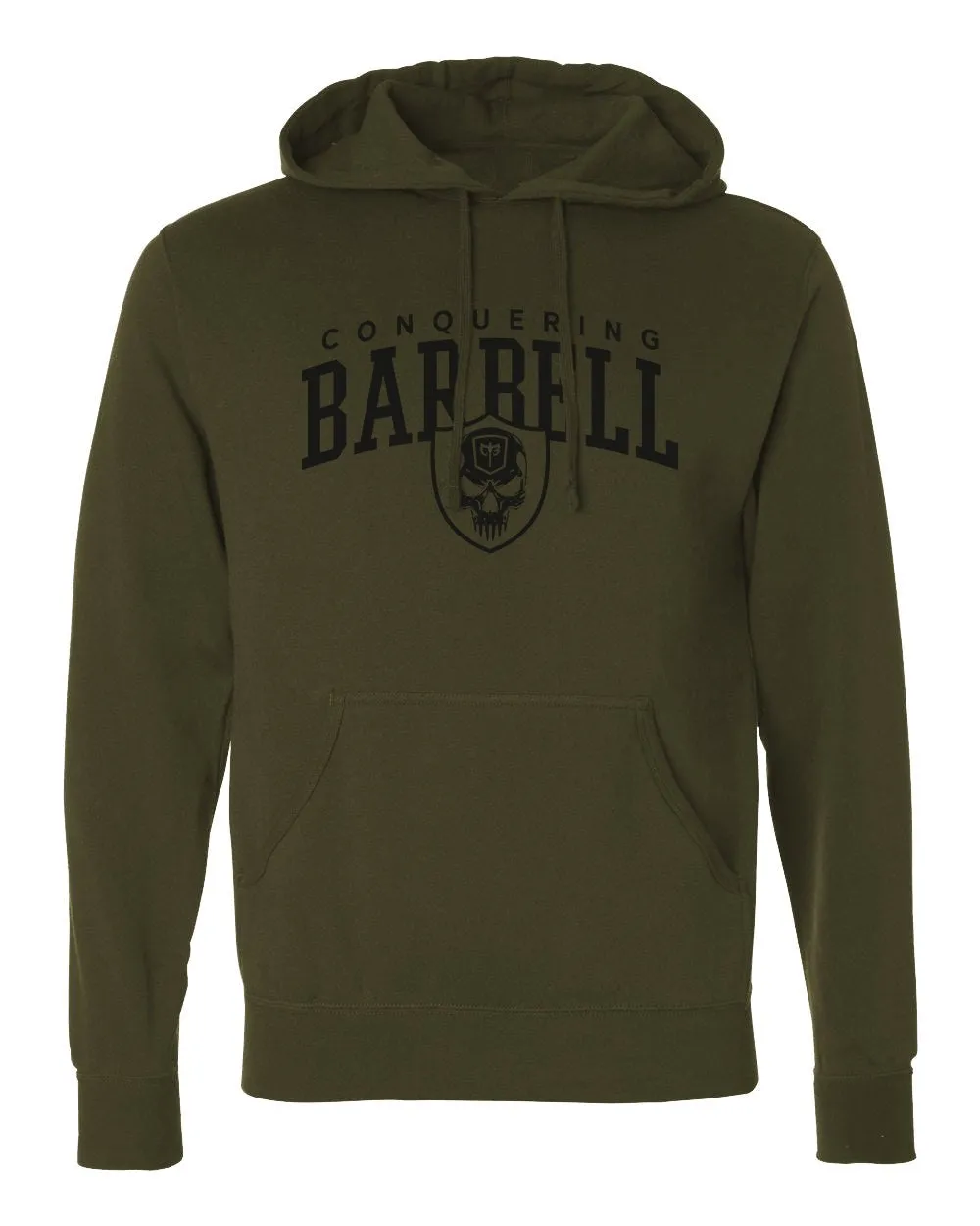 Conquering Barbell Athletics - on Army Pullover Hoodie