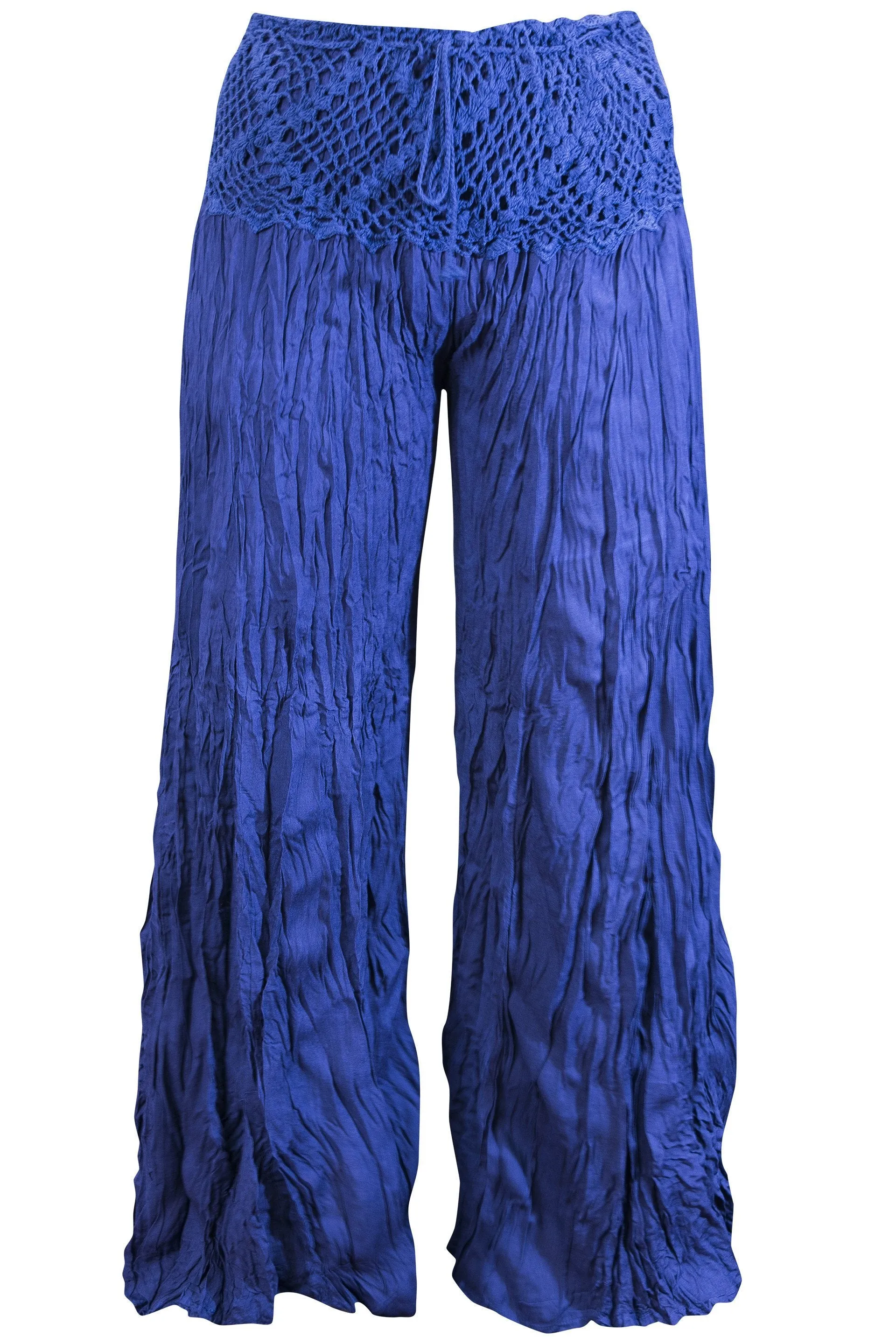 Cotton Palazzo Flare with Crochet Waist Trouser