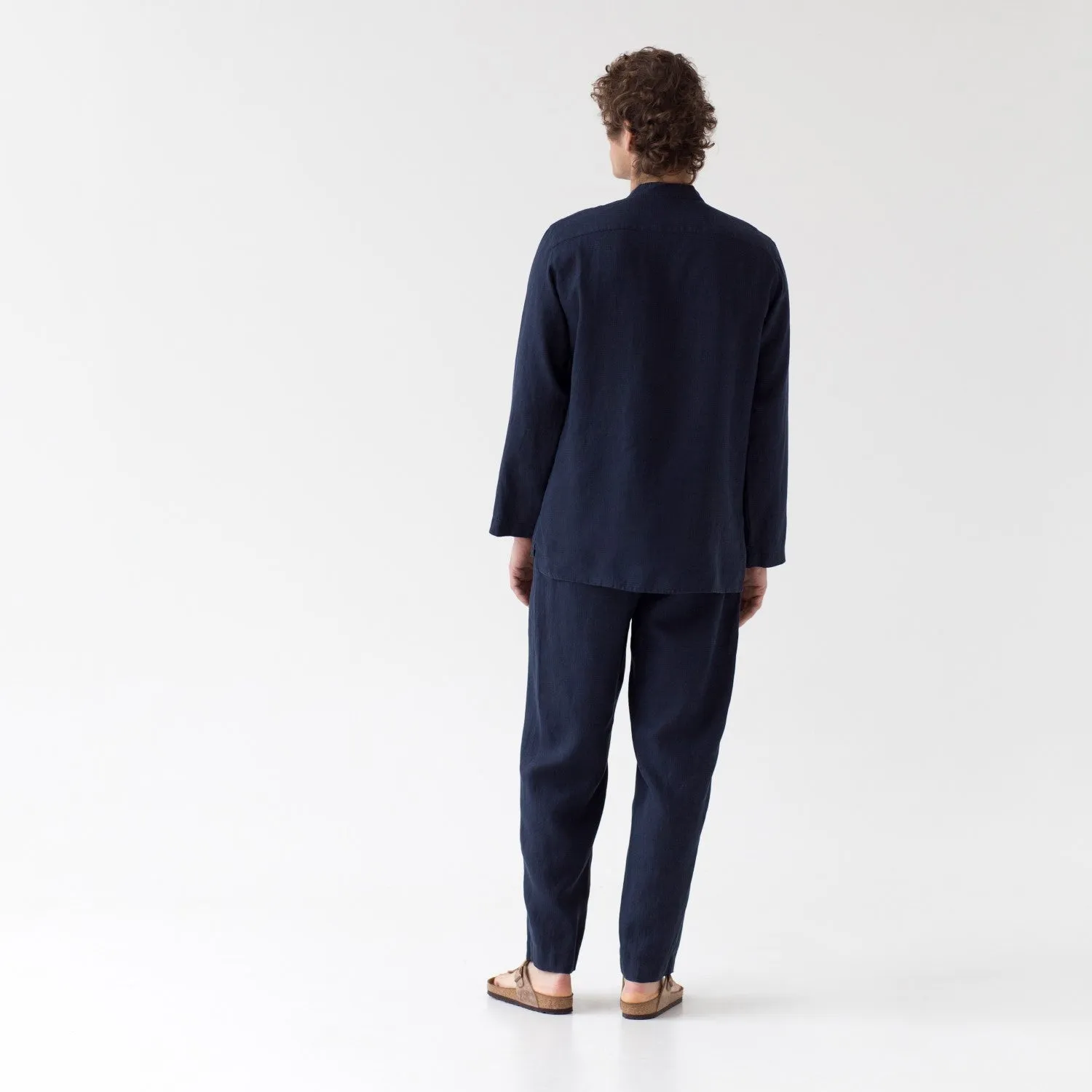 Currant Bilberry Blue Linen Loungewear Set