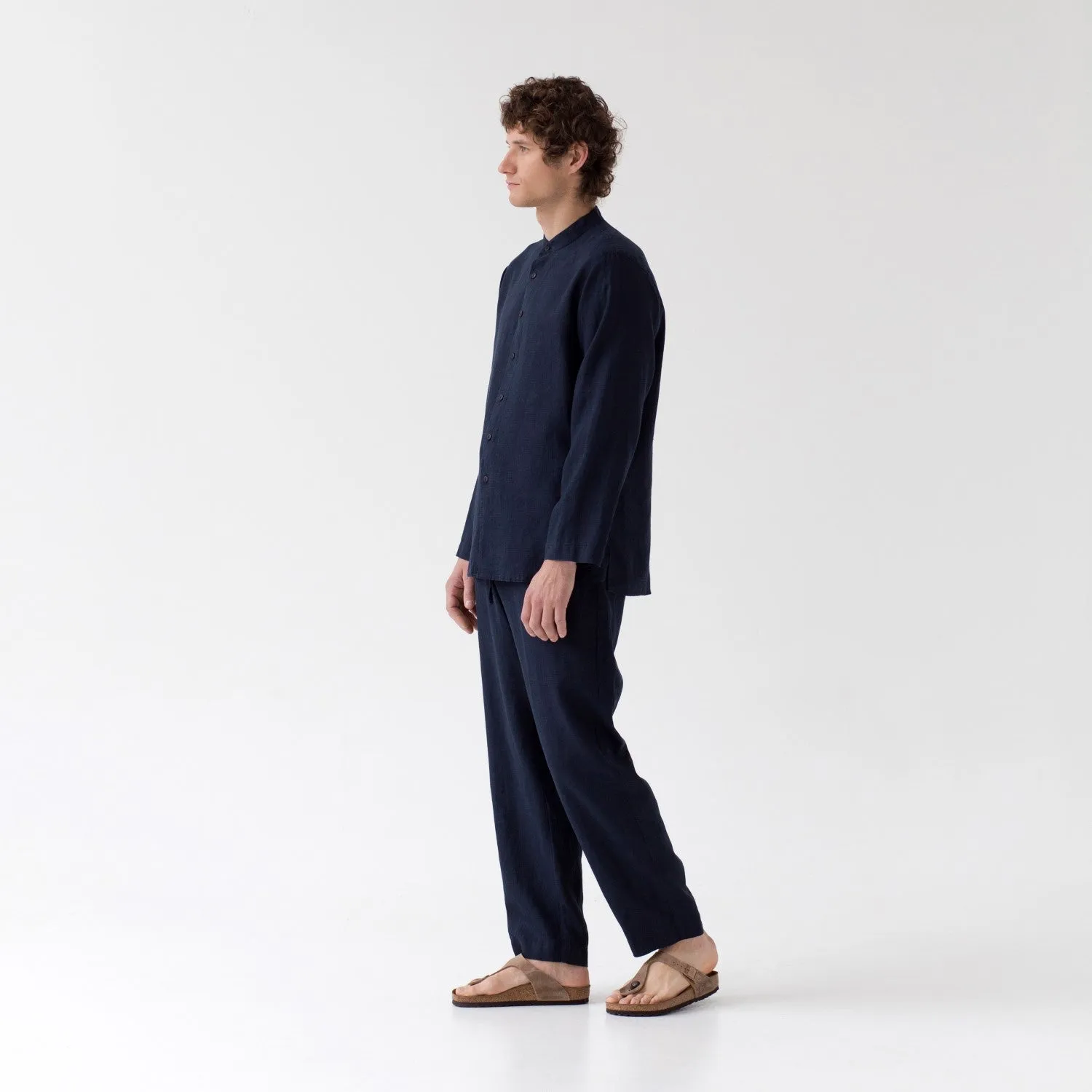 Currant Bilberry Blue Linen Loungewear Set