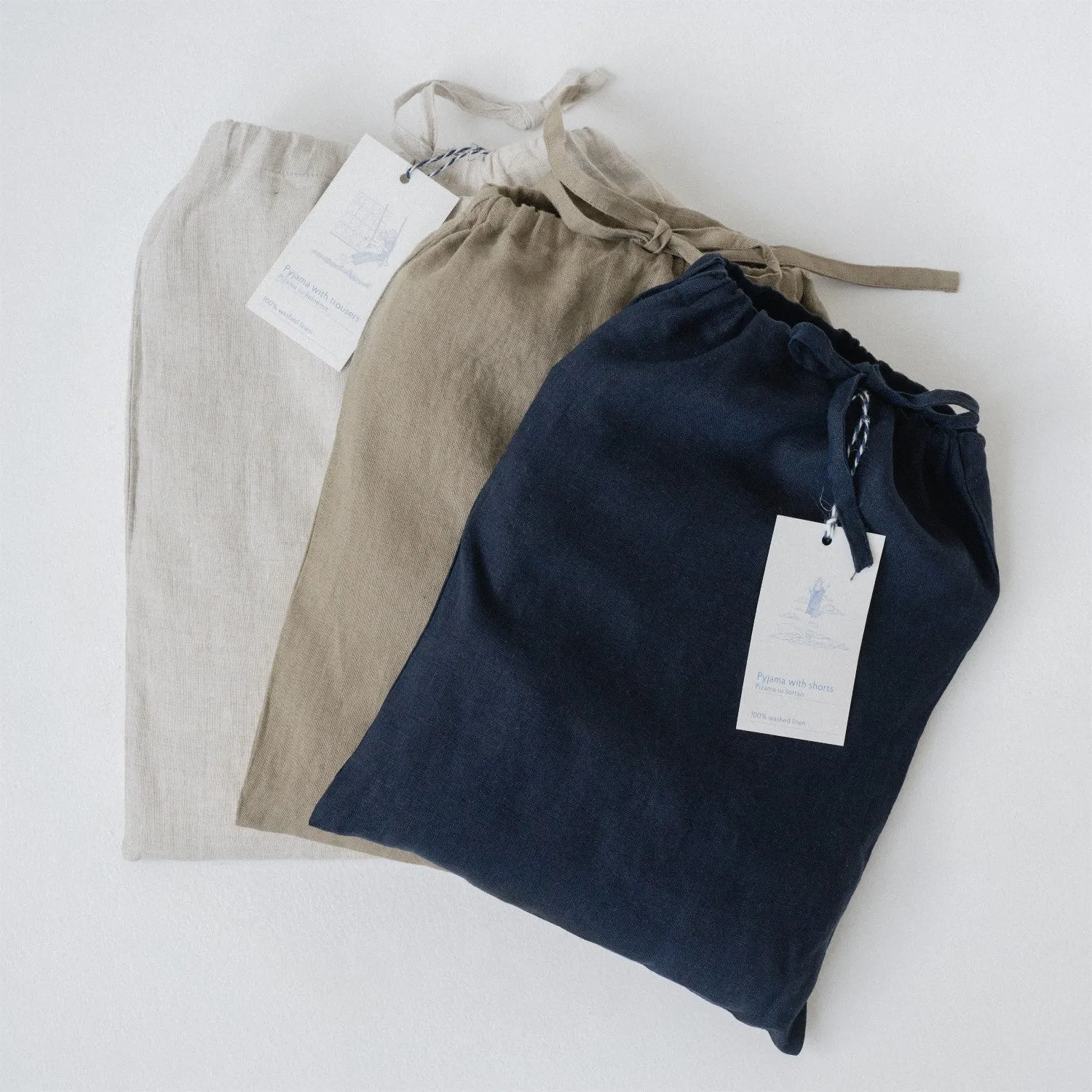 Currant Bilberry Blue Linen Loungewear Set