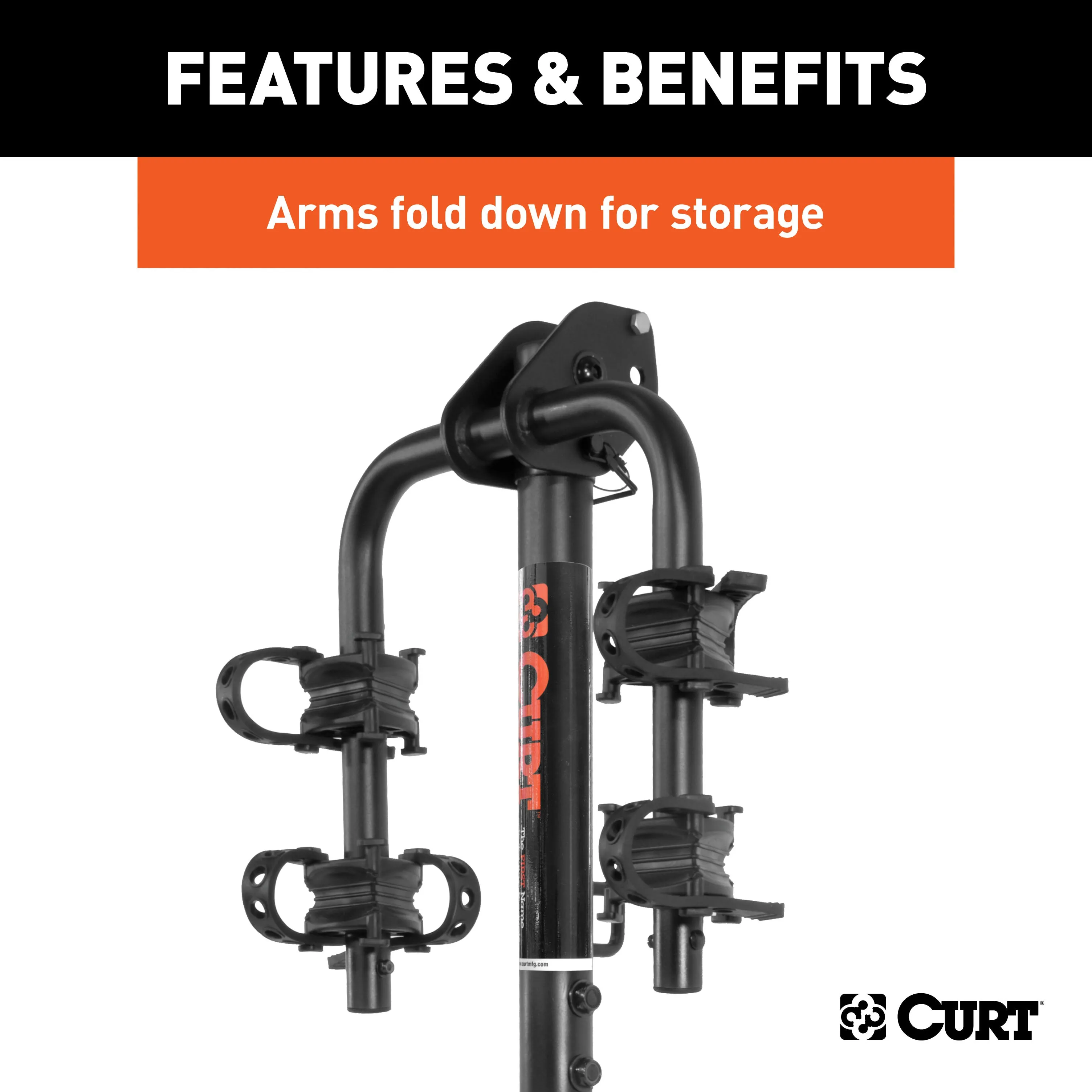 CURT 18029 Hitch-Mounted Bike Rack (2 Bikes; 1-1/4in. or 2in. Shank)