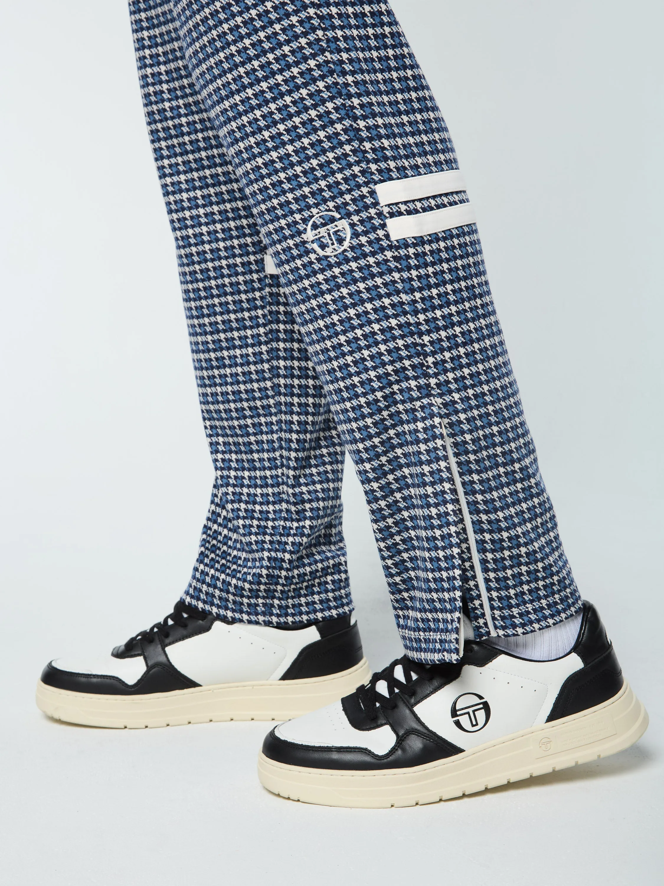 Dallas Houndstooth Track Pant- Maritime Blue