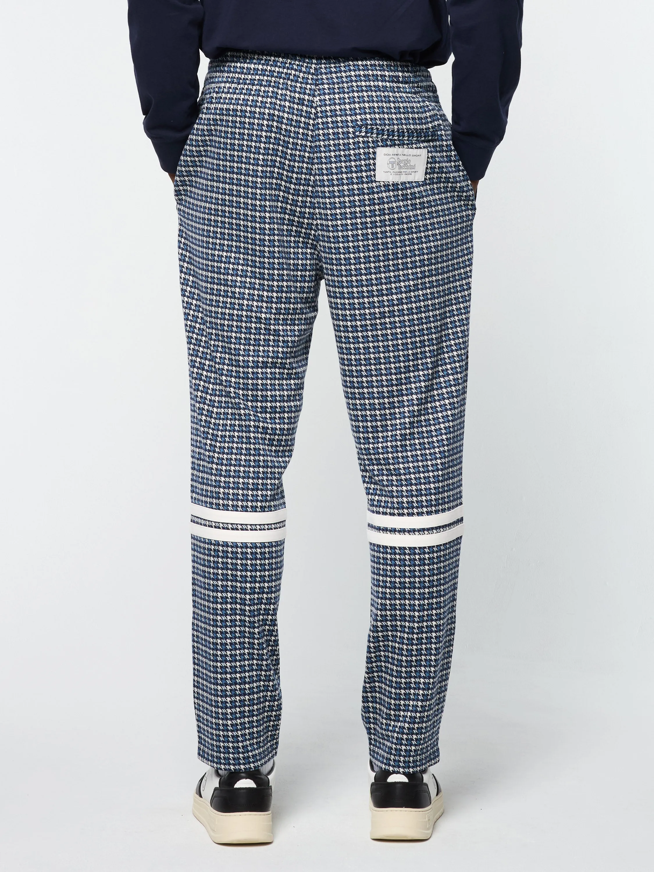 Dallas Houndstooth Track Pant- Maritime Blue