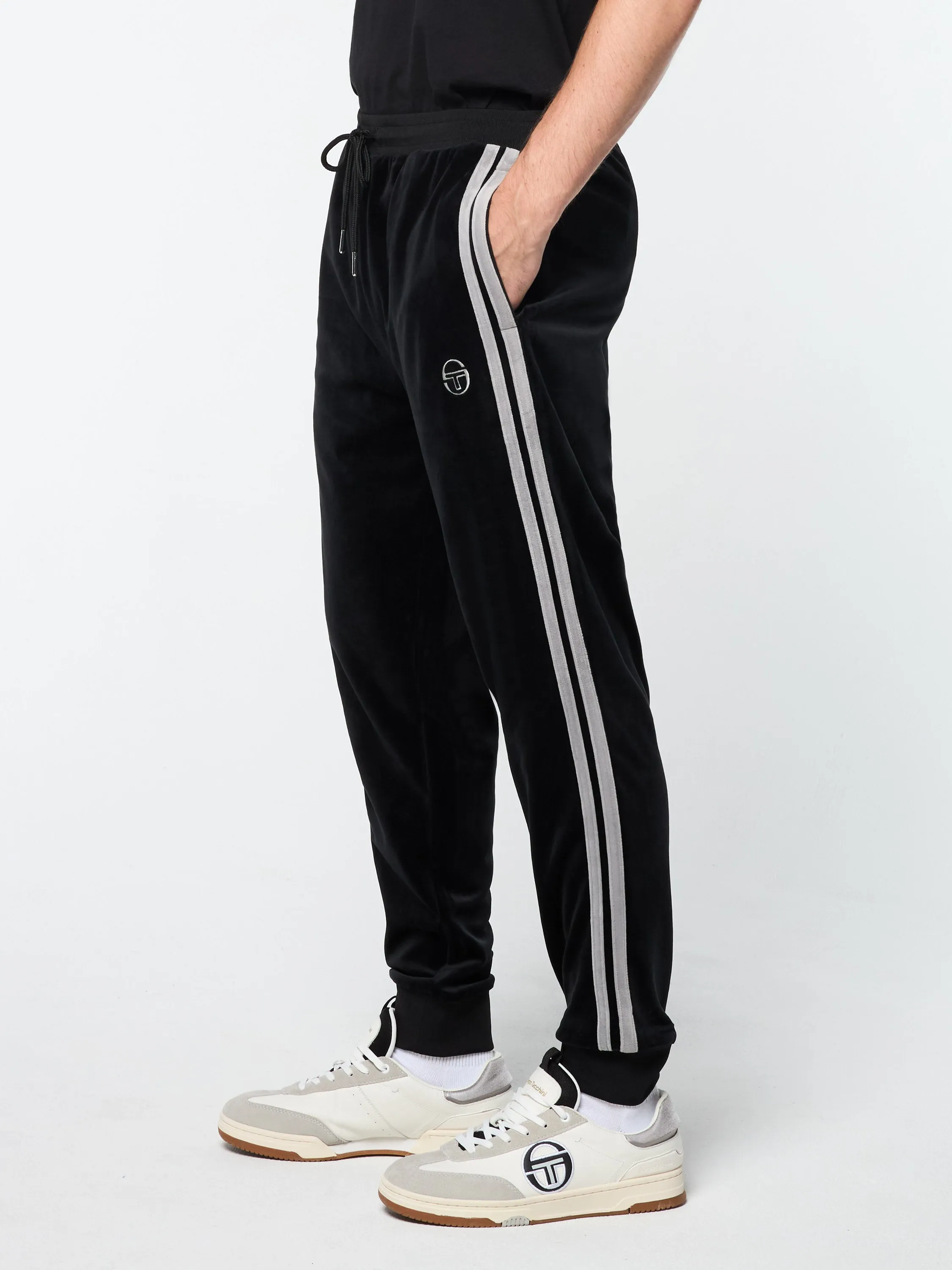 Damarindo Velour Track Pant- Black Beauty