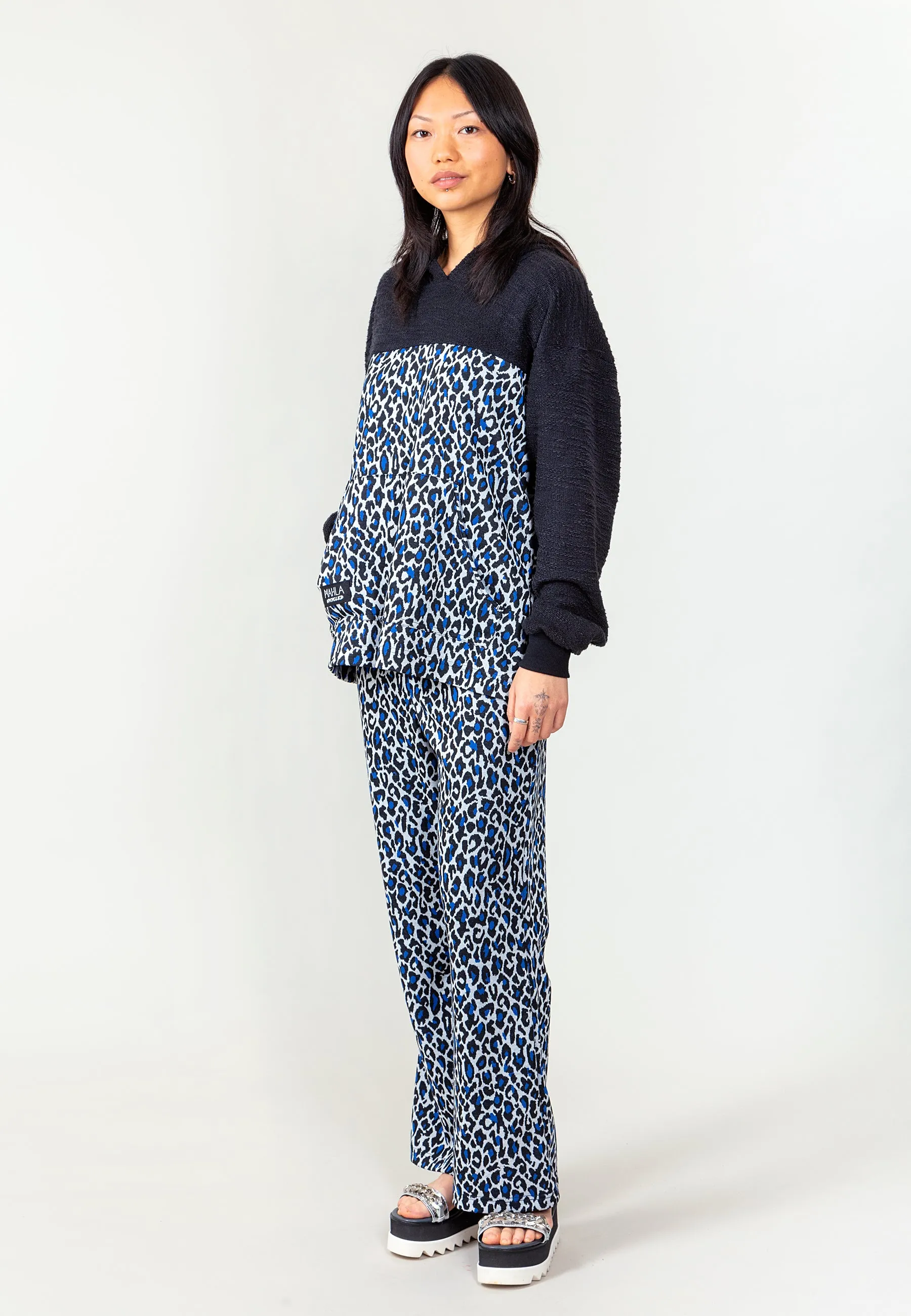 Daria Trousers Blue Leopard