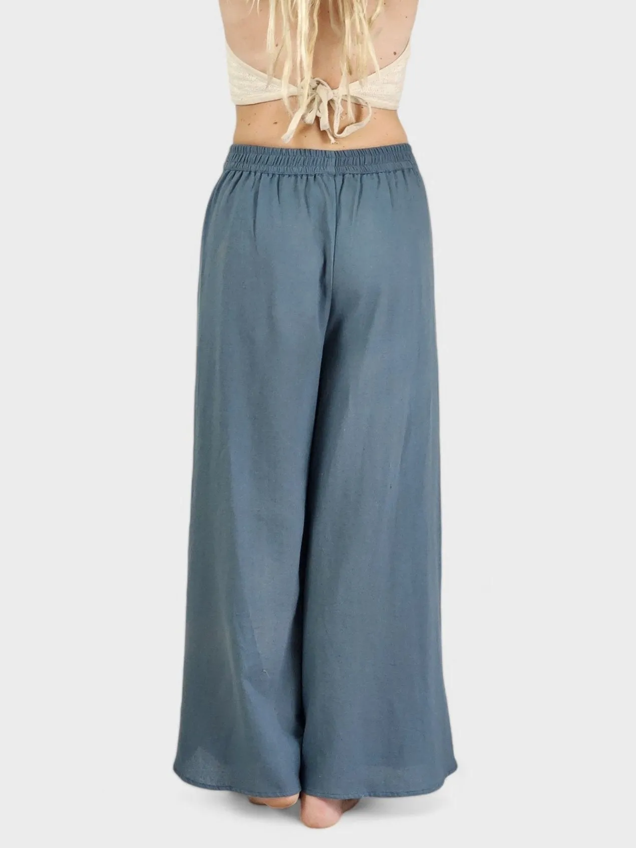 Denim Blue Jute Fly Away Trouser