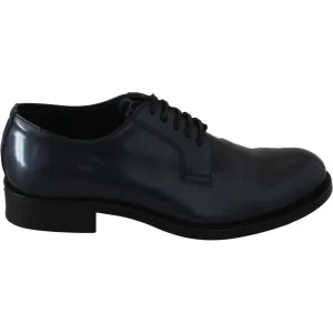 Dolce & Gabbana Elegant Blue Leather Derby Dress Shoes