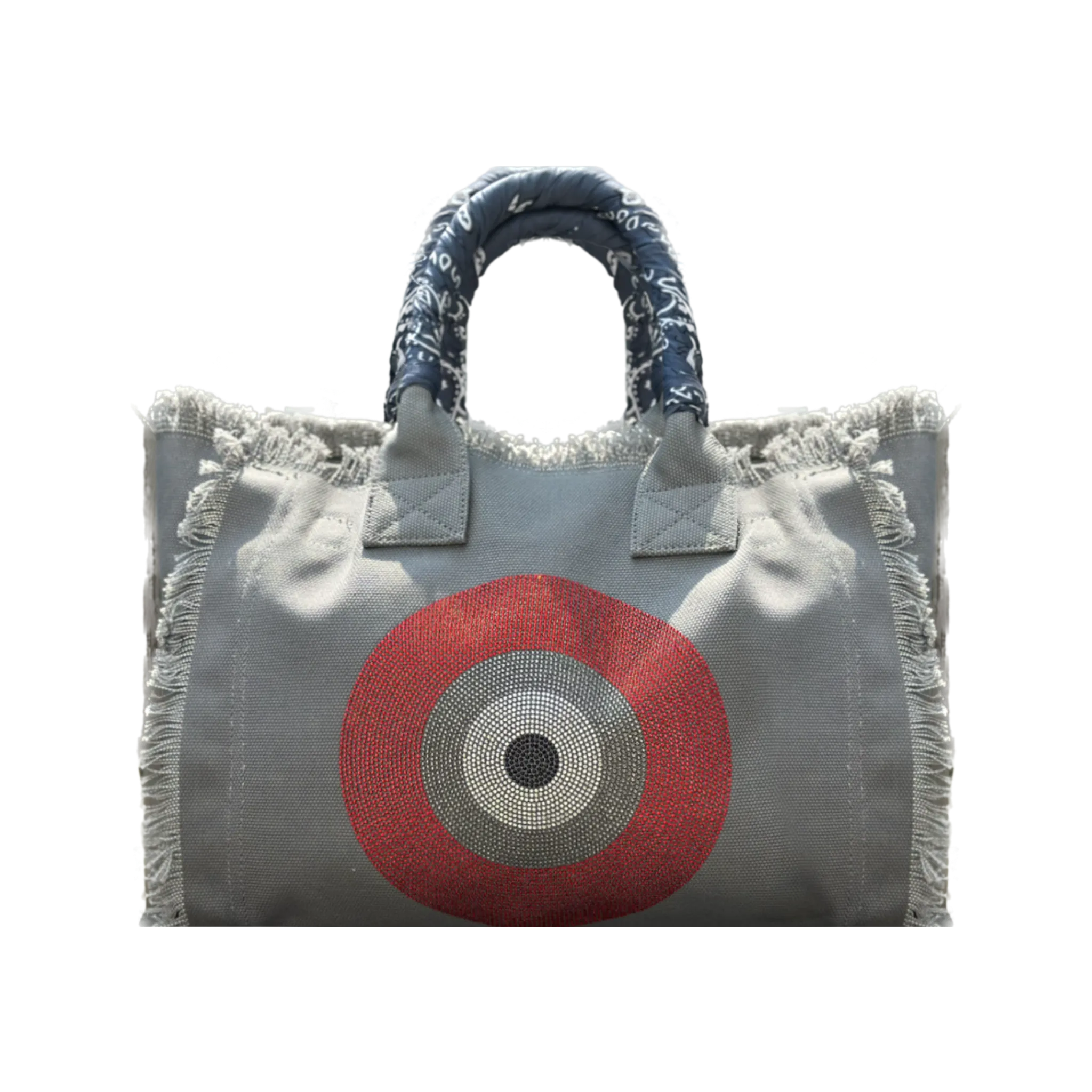 Evil Eye Fringe Canvas Tote Bag Sample Sale