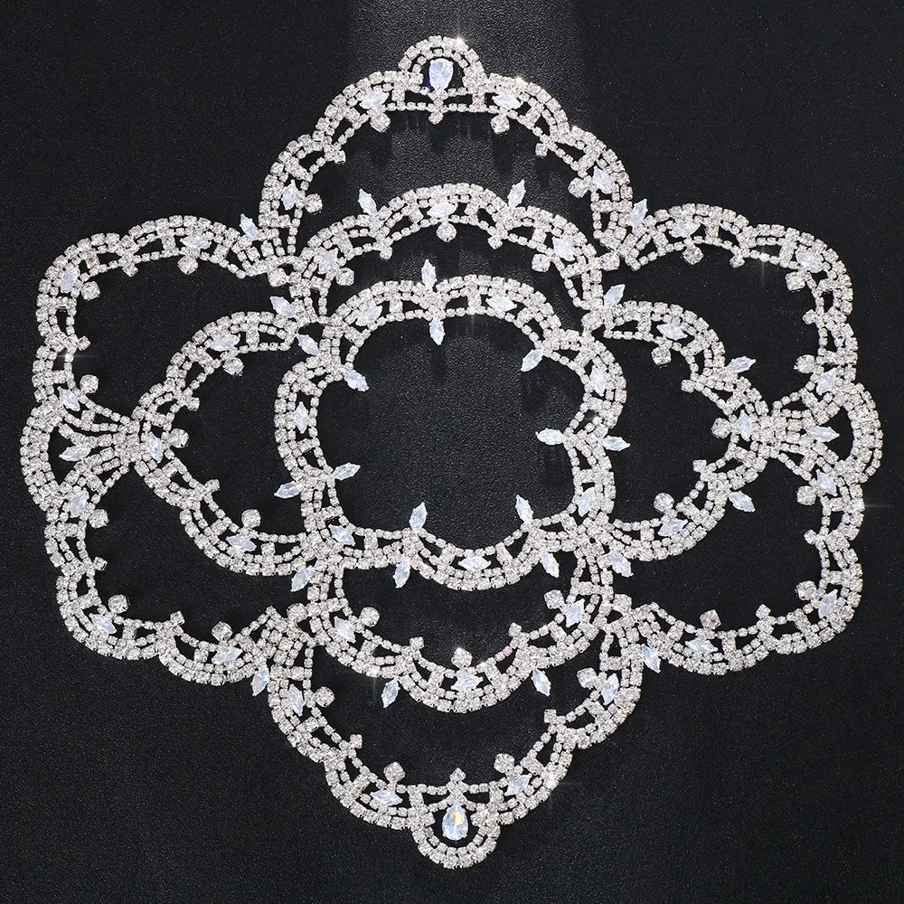 Exotic Silver Crystal Rhinestone Bejeweled Bridal Headpiece