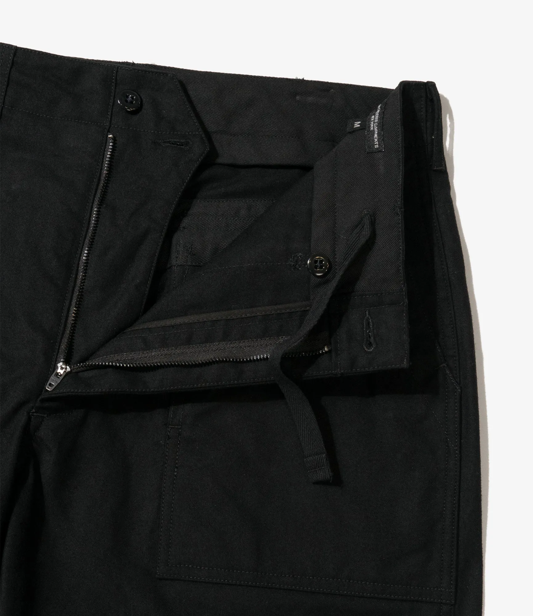 Fatigue Pant – Black Brushed Herringbone Cotton