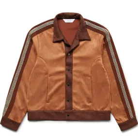 FAUX SUEDE TRACK JACKET CAMEL L