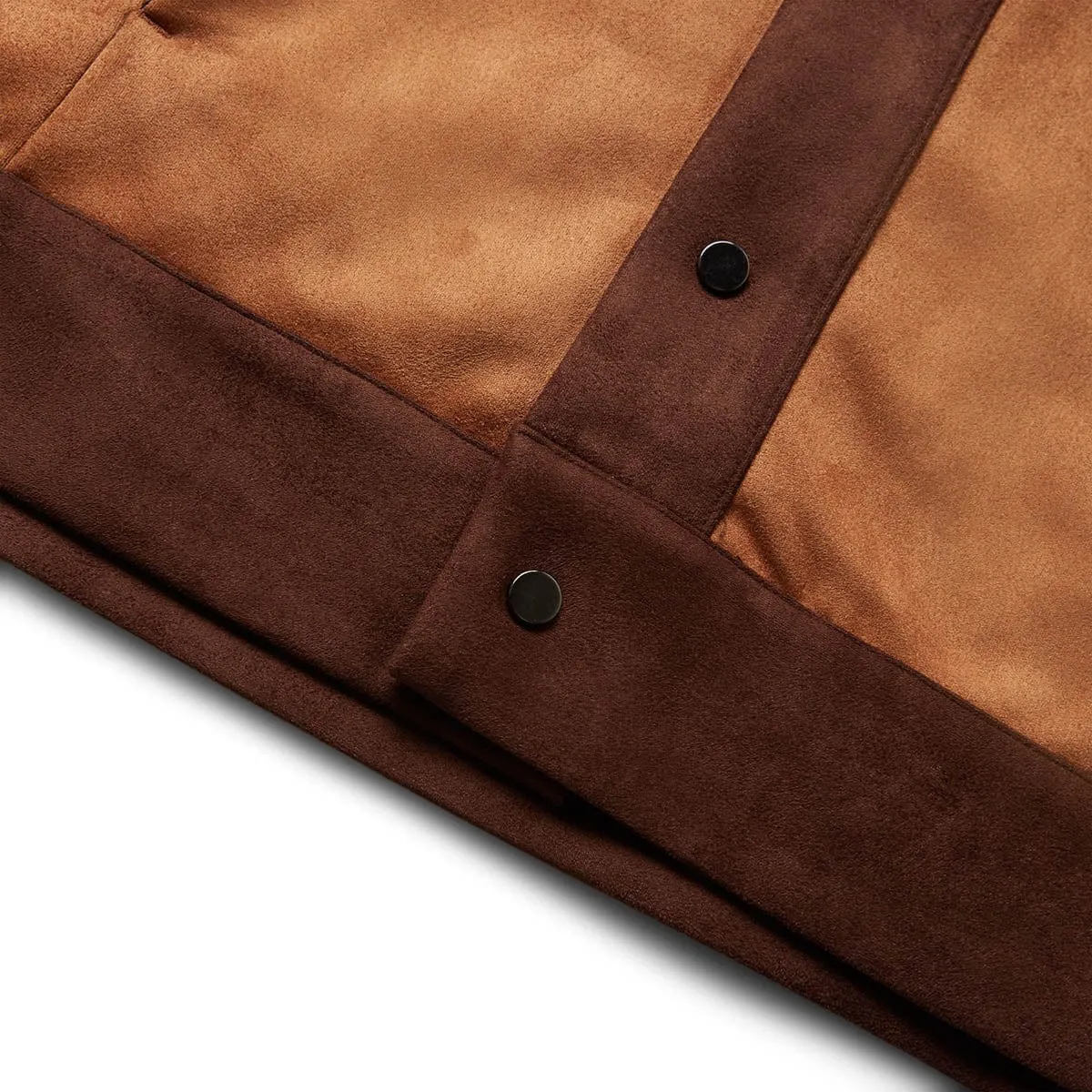 FAUX SUEDE TRACK JACKET CAMEL L