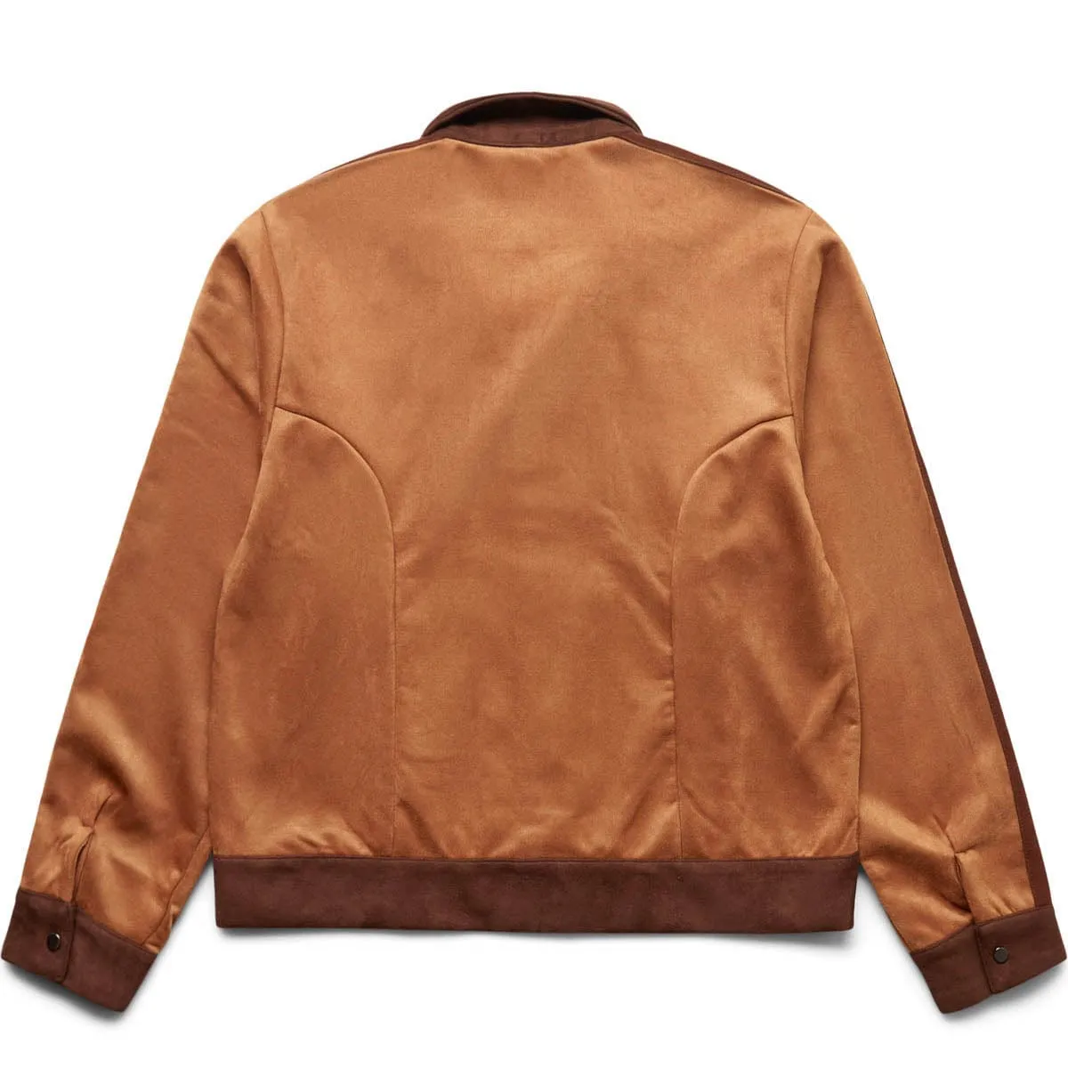 FAUX SUEDE TRACK JACKET CAMEL L