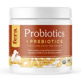 Fera Pet Organics USDA Organic Probiotics With Prebiotics For Dogs & Cats