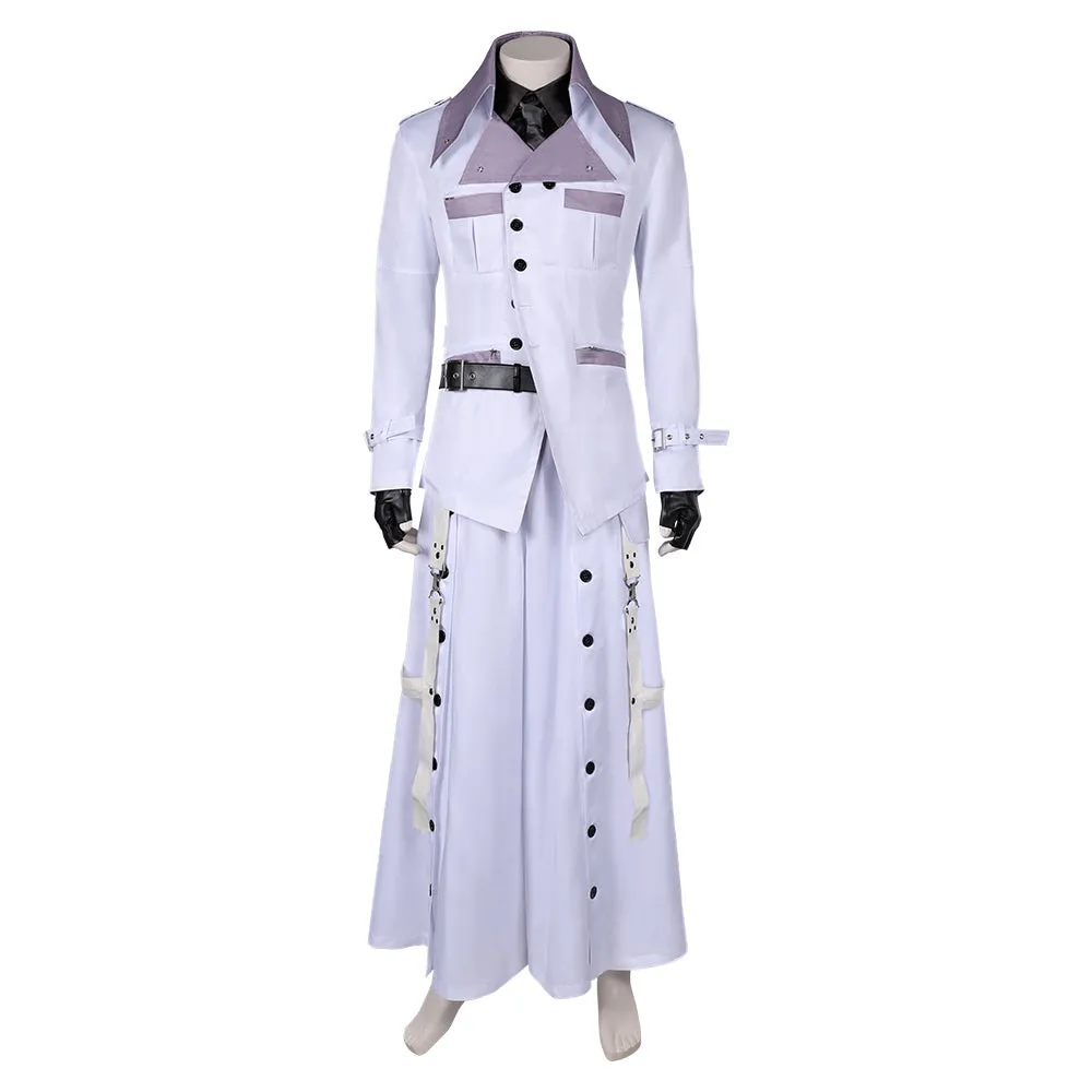 Final Fantasy VII Rufus Shinra White Outfit Party Carnival Halloween Cosplay Costume