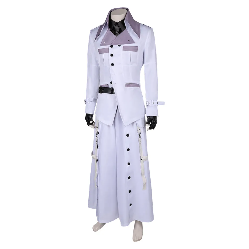 Final Fantasy VII Rufus Shinra White Outfit Party Carnival Halloween Cosplay Costume