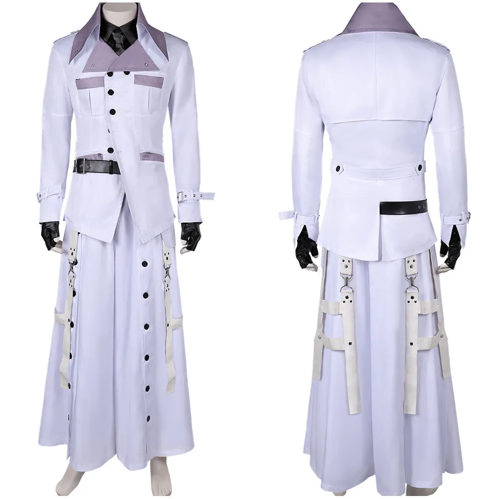 Final Fantasy VII Rufus Shinra White Outfit Party Carnival Halloween Cosplay Costume