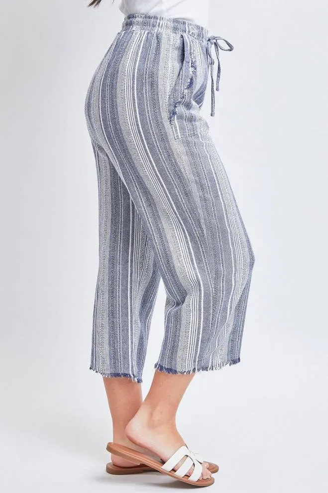 Frayed Striped Culottes