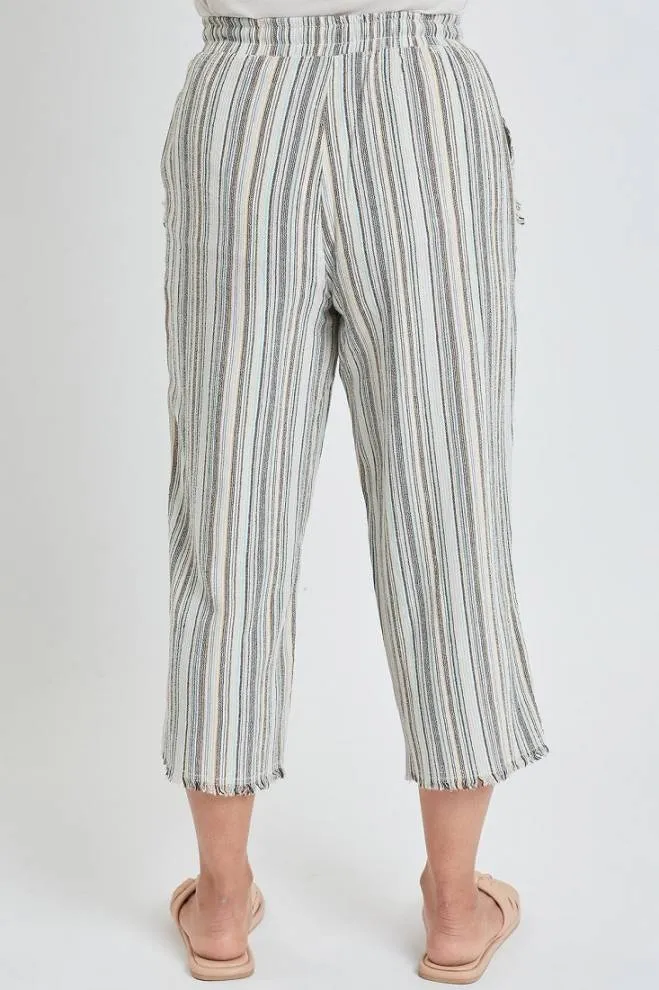 Frayed Striped Culottes