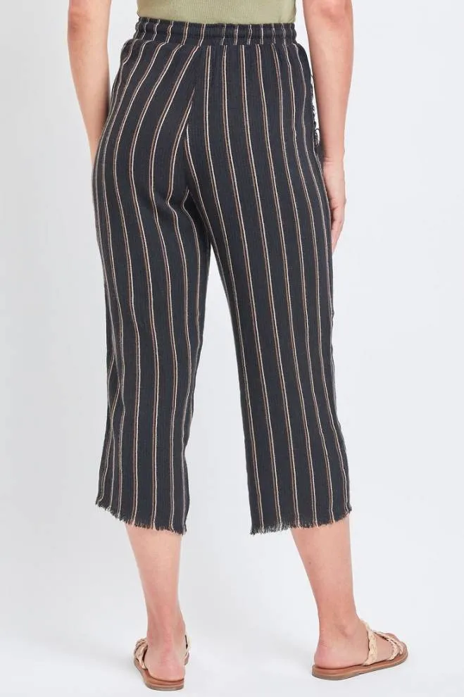 Frayed Striped Culottes