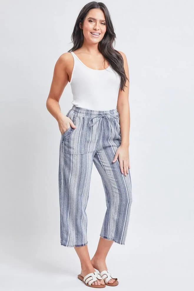 Frayed Striped Culottes