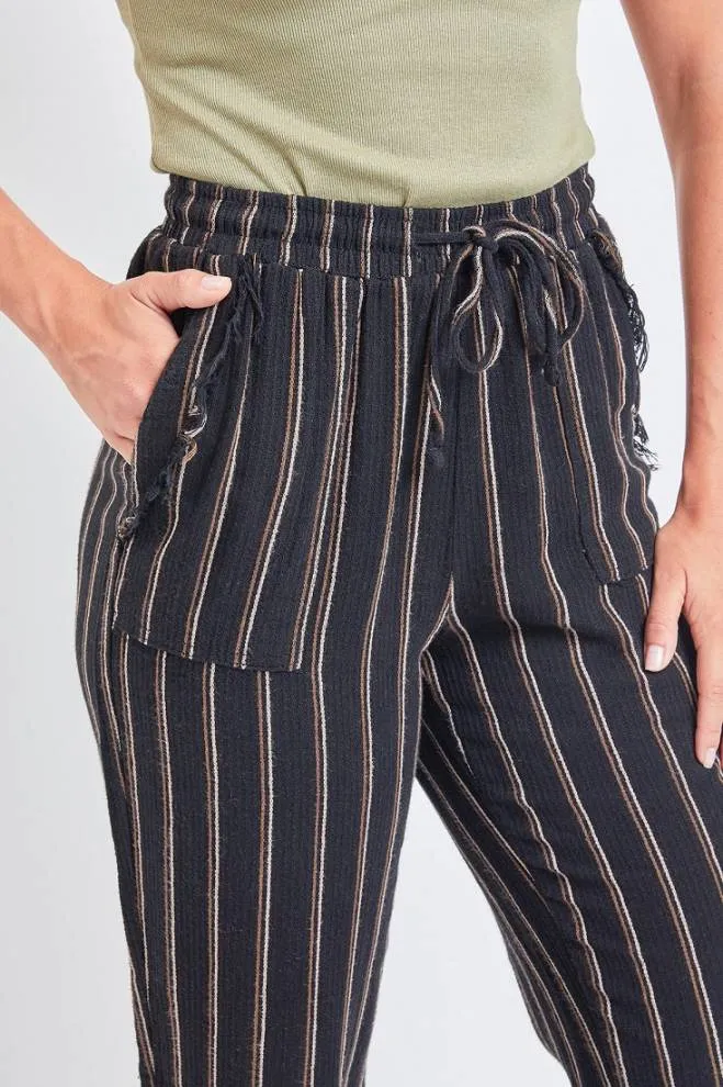 Frayed Striped Culottes