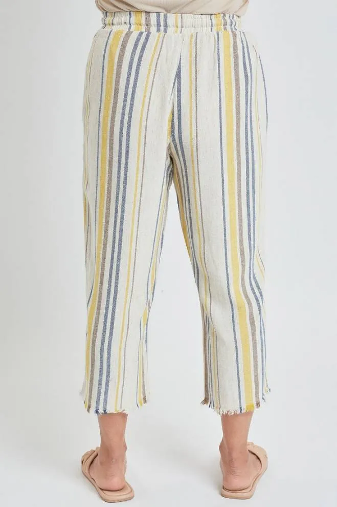 Frayed Striped Culottes