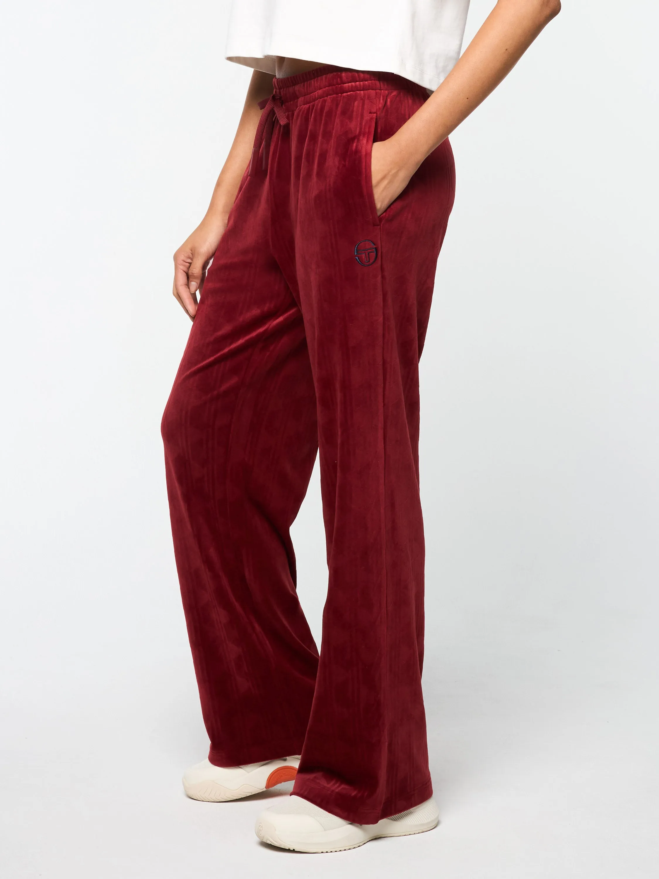 Gabrisa Velour Track Pant- Sun Dried Tomato