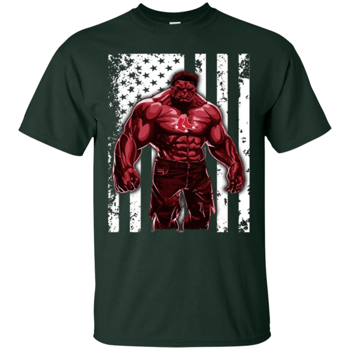 Giants Hulk Boston Red Sox T-shirt Flag Men Cotton T-Shirt