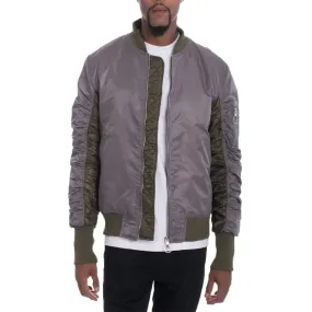 Grey Two-Tone Bomber Jacket