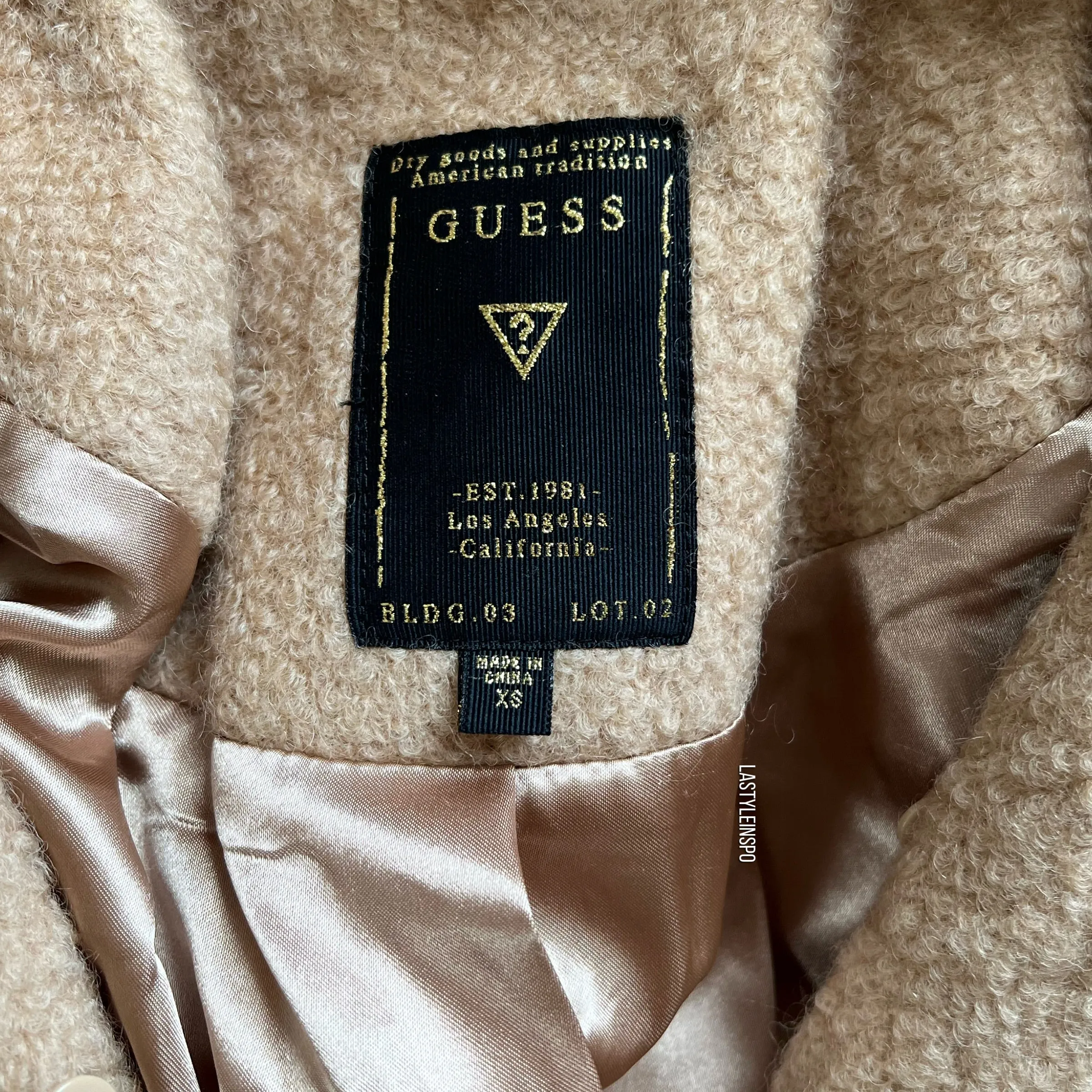 GUESS Wool Coat Long Beige XS