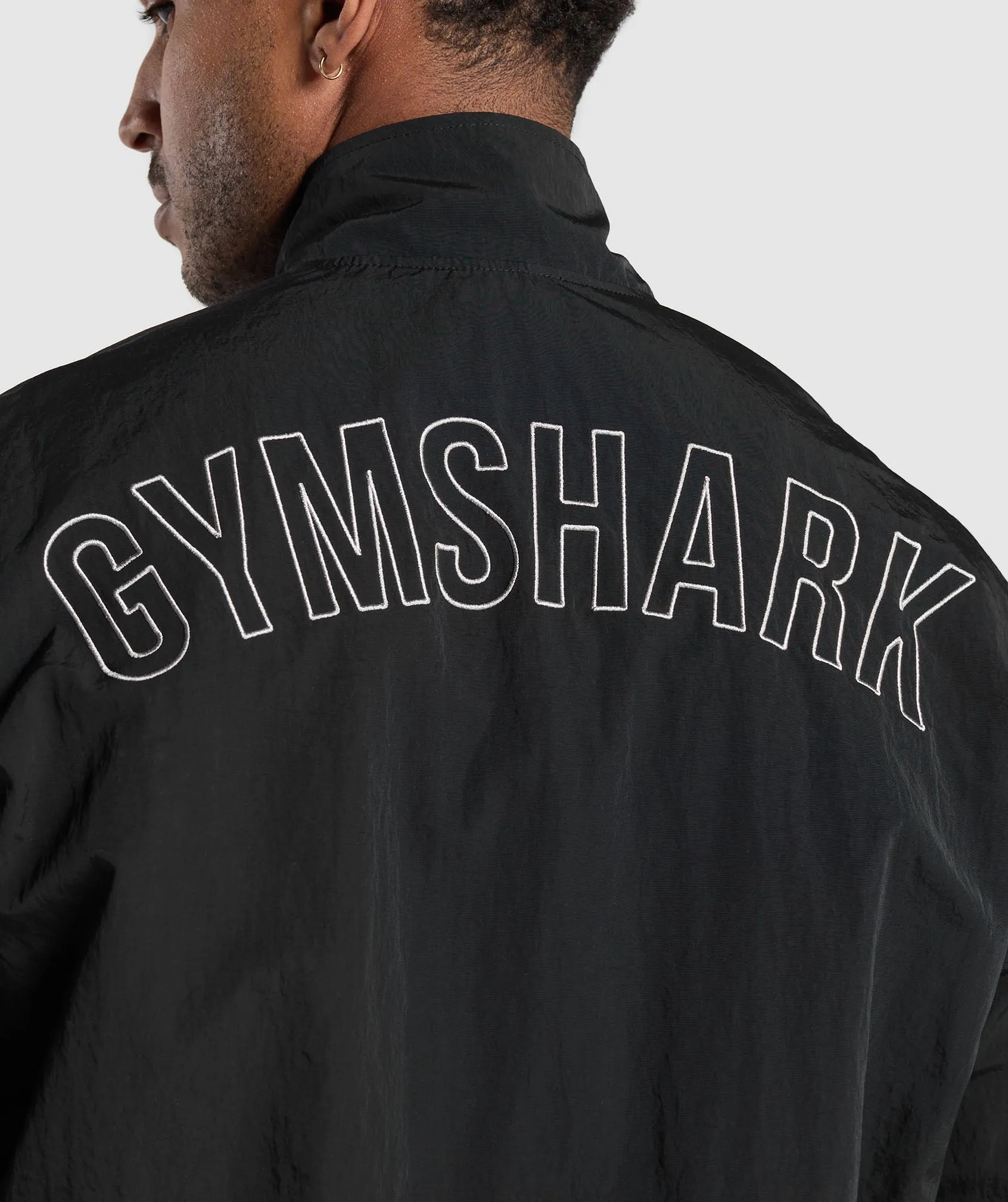 Gymshark Retro Track Jacket - Black/Dark Grey/Smokey Grey