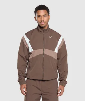 Gymshark Retro Track Jacket - Walnut Brown/Mocha Mauve/Soft White