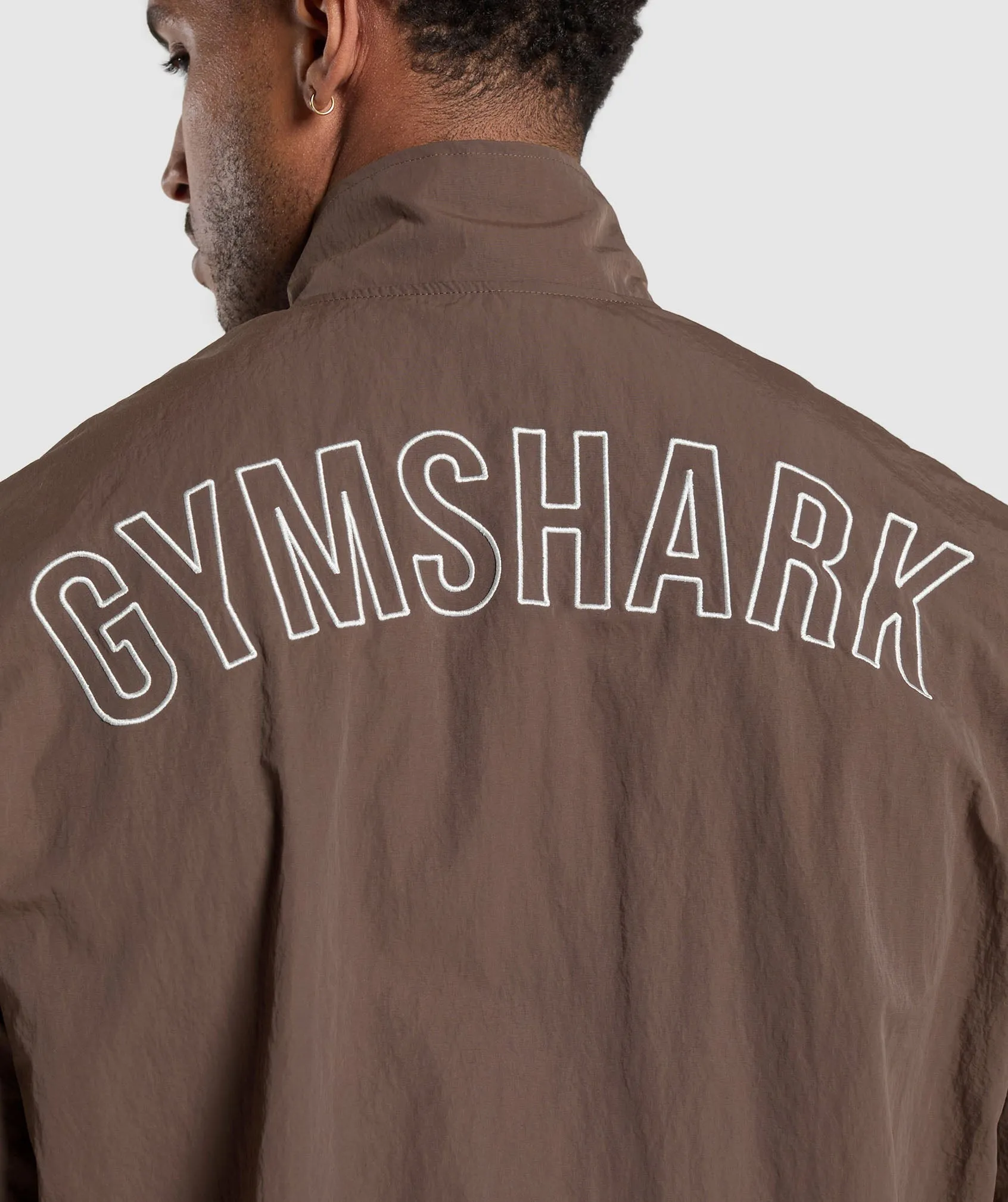 Gymshark Retro Track Jacket - Walnut Brown/Mocha Mauve/Soft White