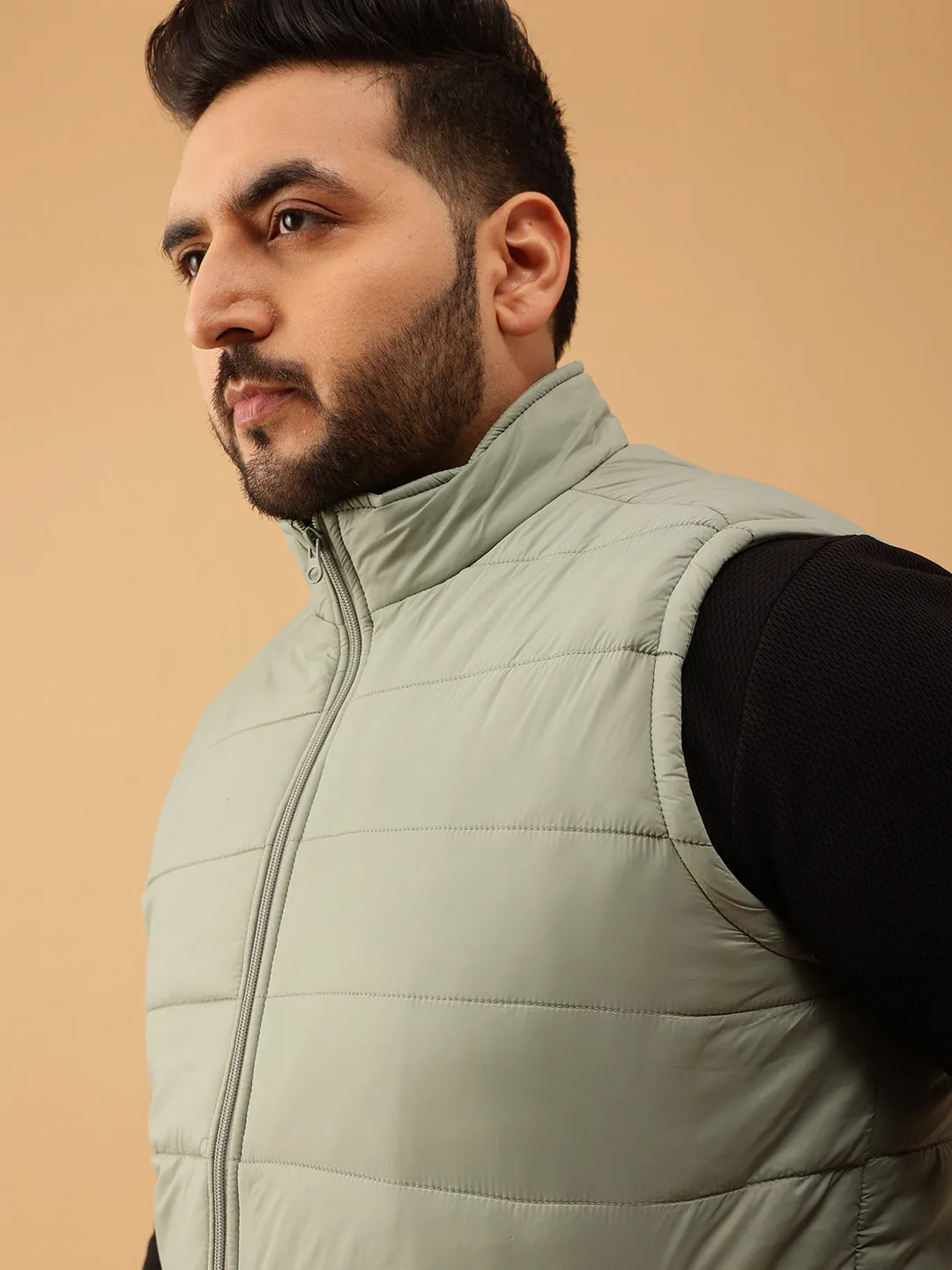 Half Sleeves Puffer Jacket