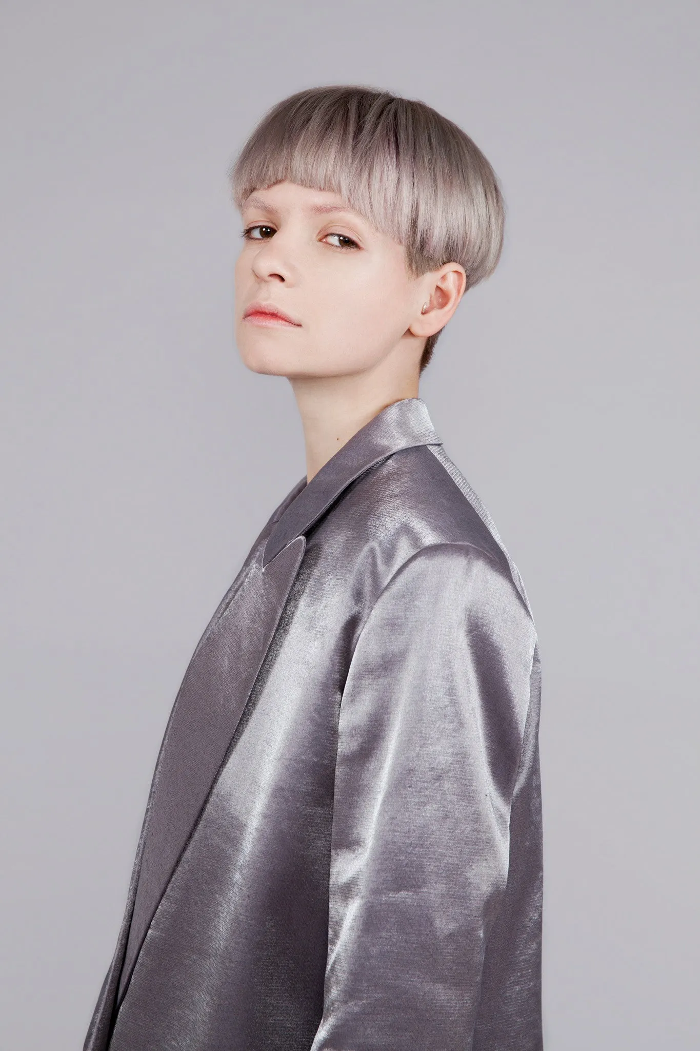 High Shine Silver "Tria" Formal Jacket