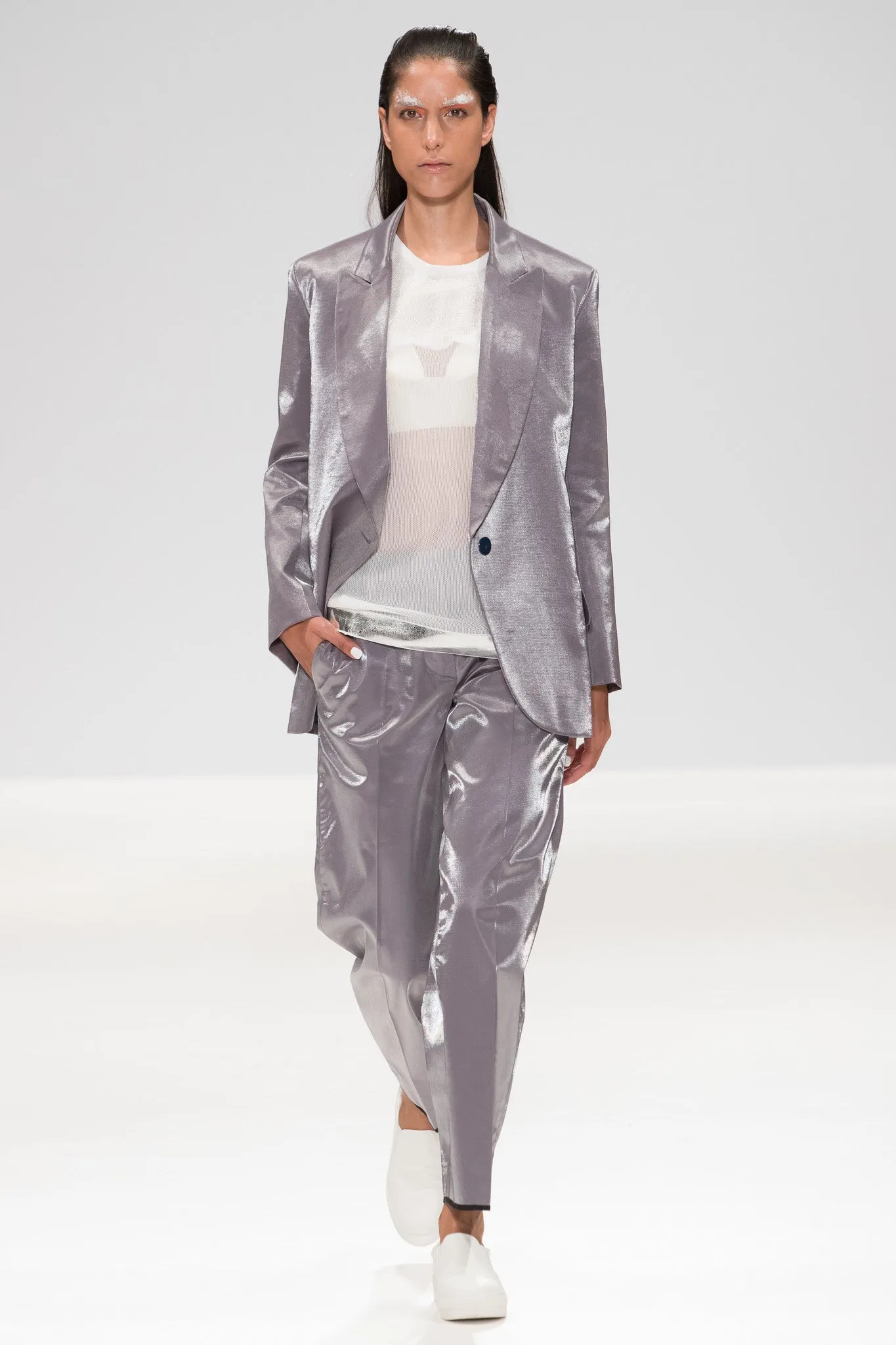 High Shine Silver "Tria" Formal Jacket