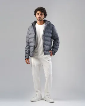 HOODED PUFFER JACKET  - GREY