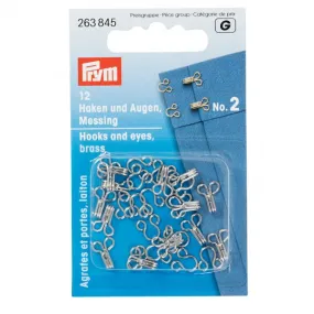 Hooks & Eyes Silver Coloured 12 Pairs - Prym