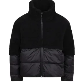 HUGO BOSS - Duel Material Hooded Puffer -  Black