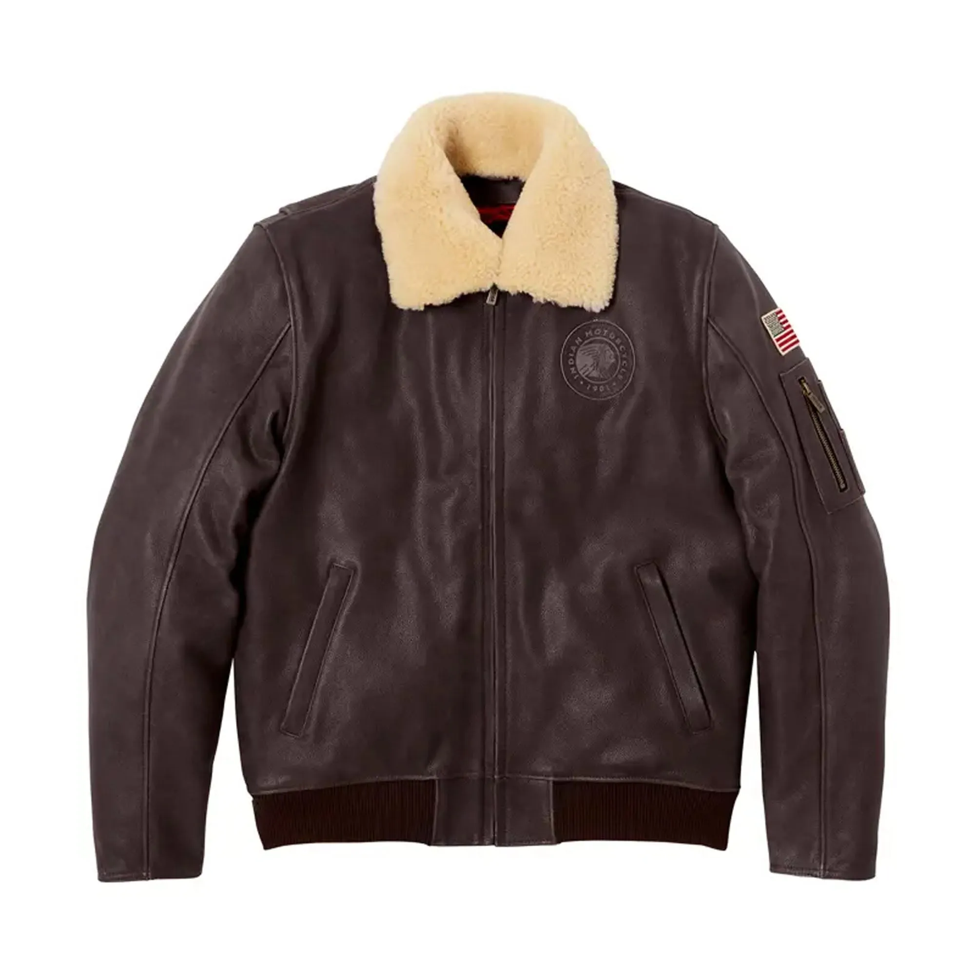 Indian Motorcycle Mens Flying Jacket Brown